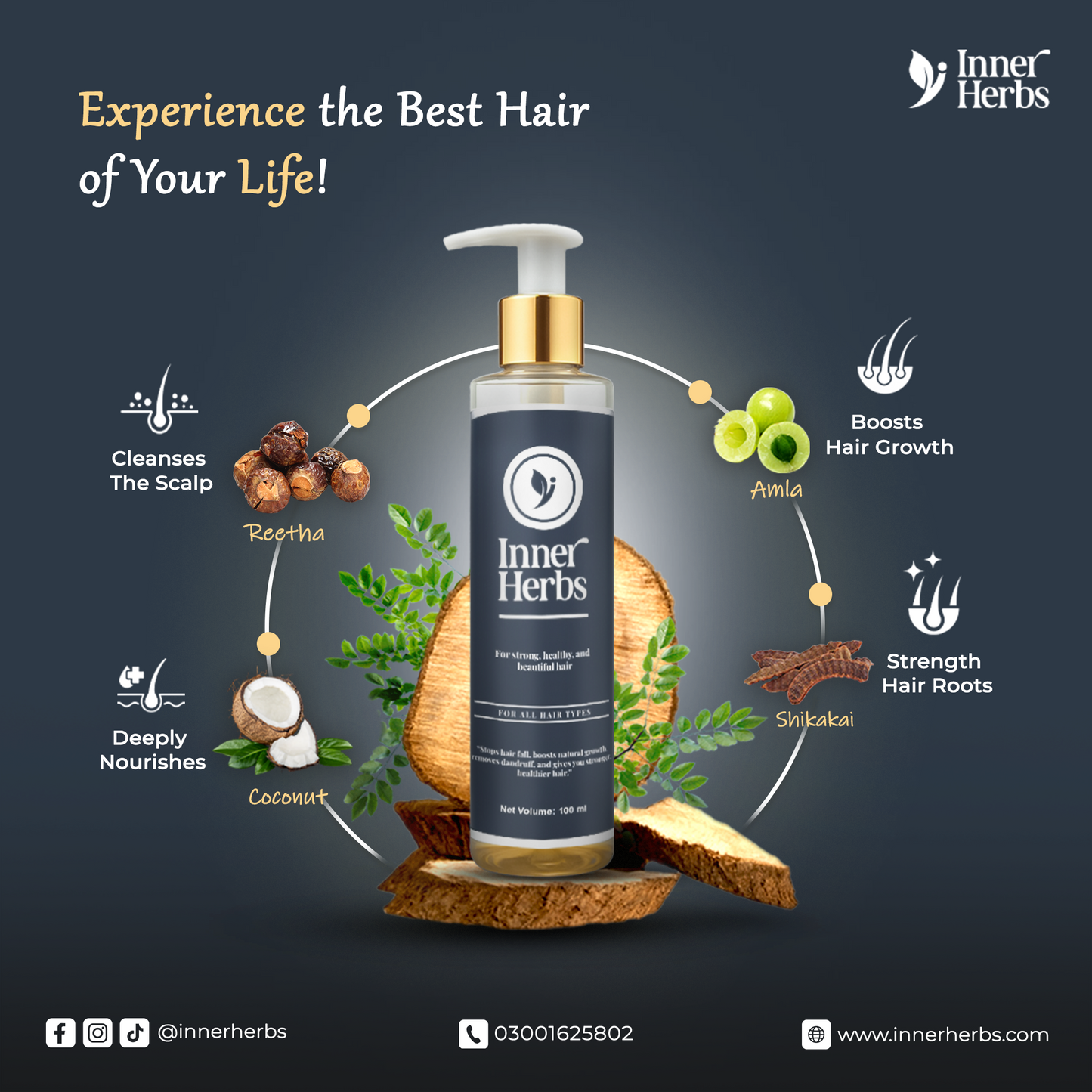 Inner Herbs – Pure Herbal Oil for Strong, Healthy & Thick Hair